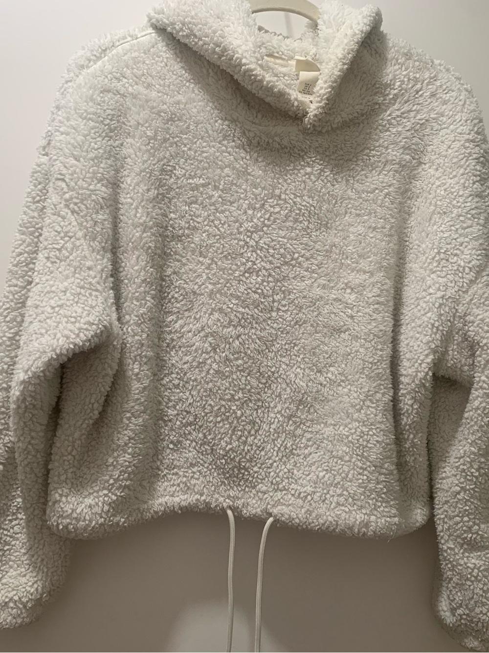 H&M Cream Sherpa Cowl Neck Pullover